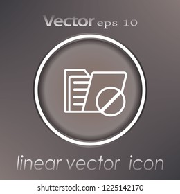 Not Allowed Sign - white vector icon; black folder