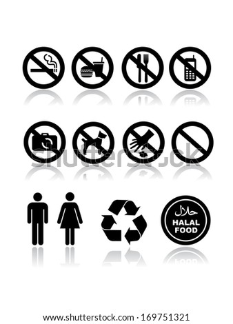 Not Allowed Template Icon Set On Stock Vector (Royalty Free) 169751321