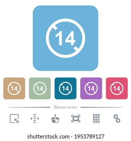 Not allowed under 14 white flat icons on color rounded square backgrounds. 6 bonus icons included