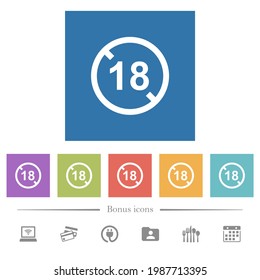 Not allowed under 18 flat white icons in square backgrounds. 6 bonus icons included.