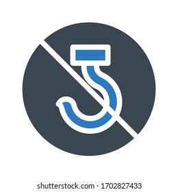 not allowed vector glyph color icon 