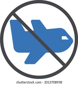not allowed vector glyph colour icon