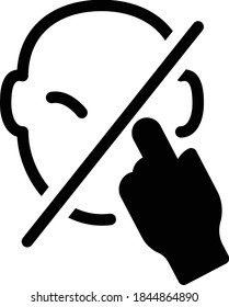 icono plano de glifo vectorial no permitido 