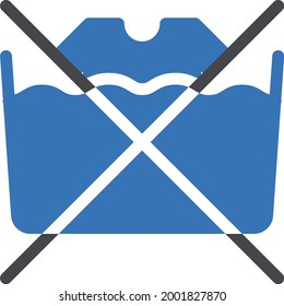 not allowed washing vector glyph colour icon