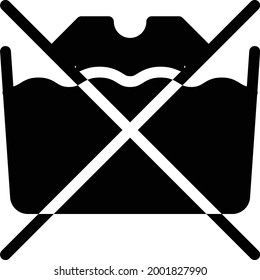 icono plano vectorial de lavado no permitido