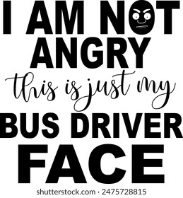 I am not angry this is just my bus driver face on the white background. Vector illustration