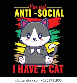 I'm not anti social illustrations with patches for t-shirts and other uses