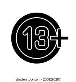 Not appropriate for kids black glyph manual label icon. Age restriction. Vr helmet prohibited for kids. Silhouette symbol on white space. Vector isolated illustration for product use instructions