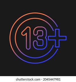 Not appropriate for kids gradient vector manual label icon for dark theme. Thin line color symbol. Modern style pictogram. Vector isolated outline drawing for product use instructions