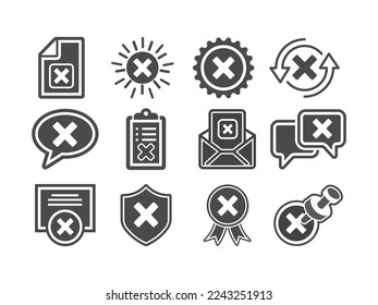 Not Approve Simple Set Of Black And White Vector Icons