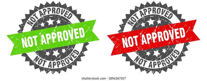 Not Approved Grunge Stamp Set. Not Approved Band Sign