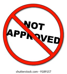 not approved symbol with words not approved - vector