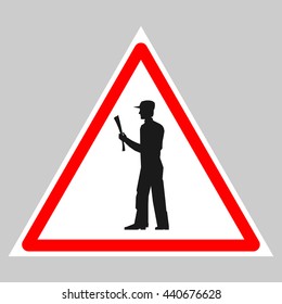 not attentive pedestrians sign