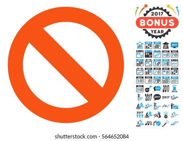 Not Available icon with bonus 2017 new year pictures. Vector illustration style is flat iconic symbols,modern colors.
