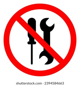 Not to Be Serviced by Users Symbol Sign ,Vector Illustration, Isolate On White Background Label. EPS10