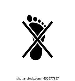 Not become foot mark icon vector illustration EPS 10.