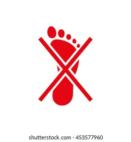 Not become foot mark icon vector illustration EPS 10.
