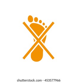 Not become foot mark icon vector illustration EPS 10.