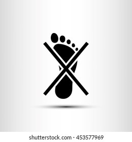 Not become foot mark icon vector illustration EPS 10.