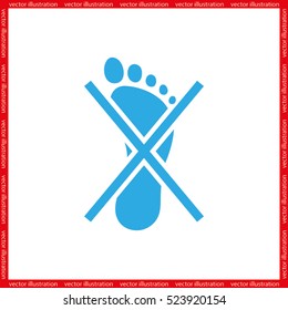 Not become foot mark icon vector EPS 10, abstract sign flat design,  illustration modern isolated badge for website or app - stock info graphics