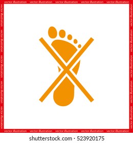 Not become foot mark icon vector EPS 10, abstract sign flat design,  illustration modern isolated badge for website or app - stock info graphics