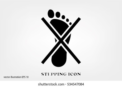 Not become foot mark icon vector EPS 10, abstract sign flat design,  illustration modern isolated badge for website or app - stock info graphics 