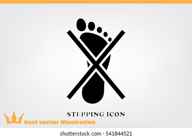 Not become foot mark icon vector EPS 10, abstract sign flat design,  illustration modern isolated badge for website or app - stock info graphics.