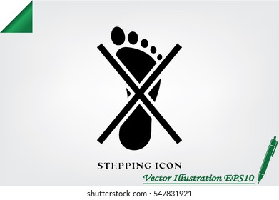Not become foot mark icon vector EPS 10, abstract sign flat design,  illustration modern isolated badge for website or app - stock info graphics.