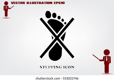 Not become foot mark icon vector EPS 10, abstract sign flat design,  illustration modern isolated badge for website or app - stock info graphics.