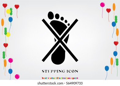 Not become foot mark icon vector EPS 10, abstract sign flat design,  illustration modern isolated badge for website or app - stock info graphics 