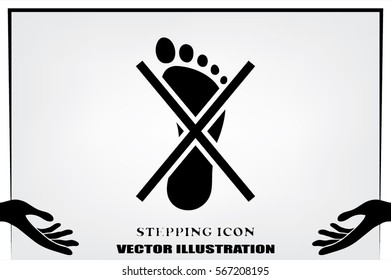 Not become foot mark icon vector EPS 10, abstract sign flat design,  illustration modern isolated badge for website or app - stock info graphics.