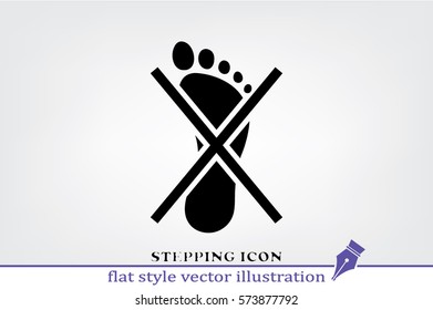 Not become foot mark icon vector EPS 10, abstract sign flat design,  illustration modern isolated badge for website or app - stock info graphics.