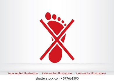 Not become foot mark icon vector EPS 10, abstract sign flat design,  illustration modern isolated badge for website or app - stock info graphics.