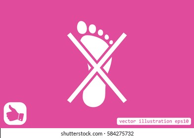 Not become foot mark icon vector EPS 10, abstract sign flat design,  illustration modern isolated badge for website or app - stock info graphics .