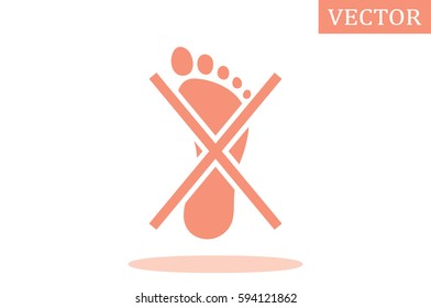 Not become foot mark icon vector EPS 10, abstract sign flat design,  illustration modern isolated badge for website or app - stock info graphics.