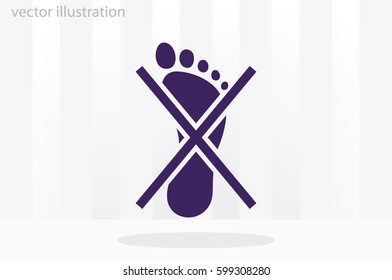 Not become foot mark icon vector EPS 10, abstract sign flat design,  illustration modern isolated badge for website or app - stock info graphics .