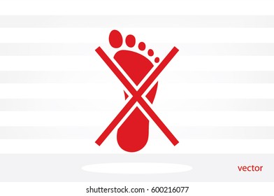 Not become foot mark icon vector EPS 10, abstract sign flat design,  illustration modern isolated badge for website or app - stock info graphics .