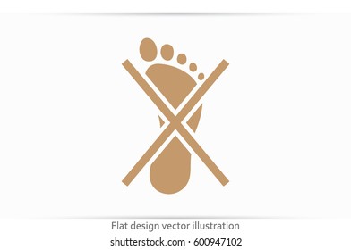 Not become foot mark icon vector EPS 10, abstract sign flat design,  illustration modern isolated badge for website or app - stock info graphics .
