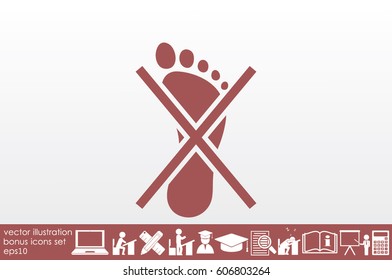 Not become foot mark icon vector EPS 10, abstract sign flat design,  illustration modern isolated badge for website or app - stock info graphics .