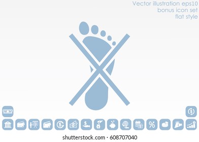Not become foot mark icon vector EPS 10, abstract sign flat design,  illustration modern isolated badge for website or app - stock info graphics .