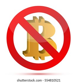 Not to Bitcoin currency symbol concept illustration design isolated graphic