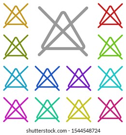 Not bleach multi color icon. Simple thin line, outline vector of laundry icons for ui and ux, website or mobile application