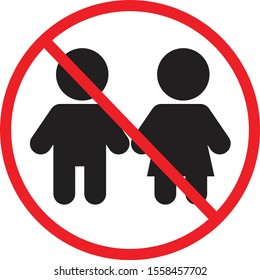 not for children icon on white background. flat style. STOP! Not for children symbol. 
