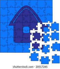 Not collected puzzles. Vector illustration