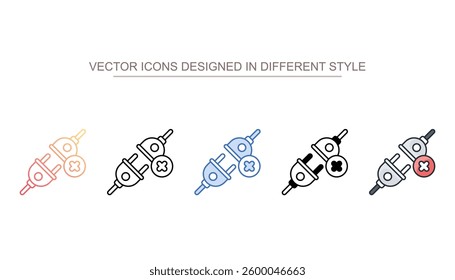 Not Connected icon design with white background stock illustration
