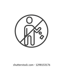 Not Dispose of rubbish line icon. linear style sign for mobile concept and web design. Do not litter outline vector icon. Keep clean symbol, logo illustration. Pixel perfect vector graphics