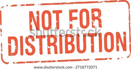 Not for distribution red stamp on white background
