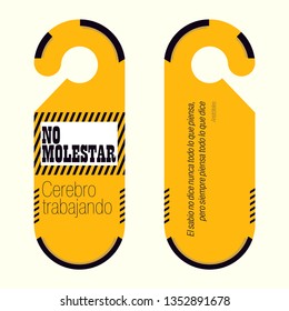 not disturb. Door hanger. Vector illustration