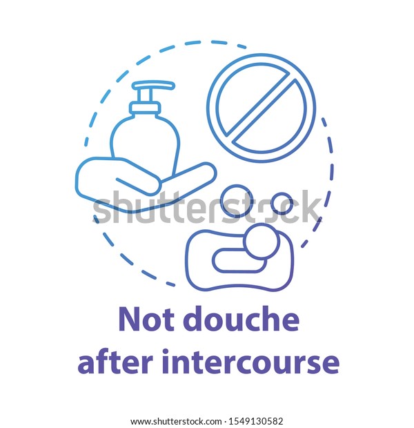 Not Douche After Intercourse Blue Concept Icon Safe Sex Healthy Intimate Relationship Female 0100