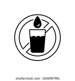 Not Drinking Water Linear Icon Restriction Stock Vector (Royalty Free ...